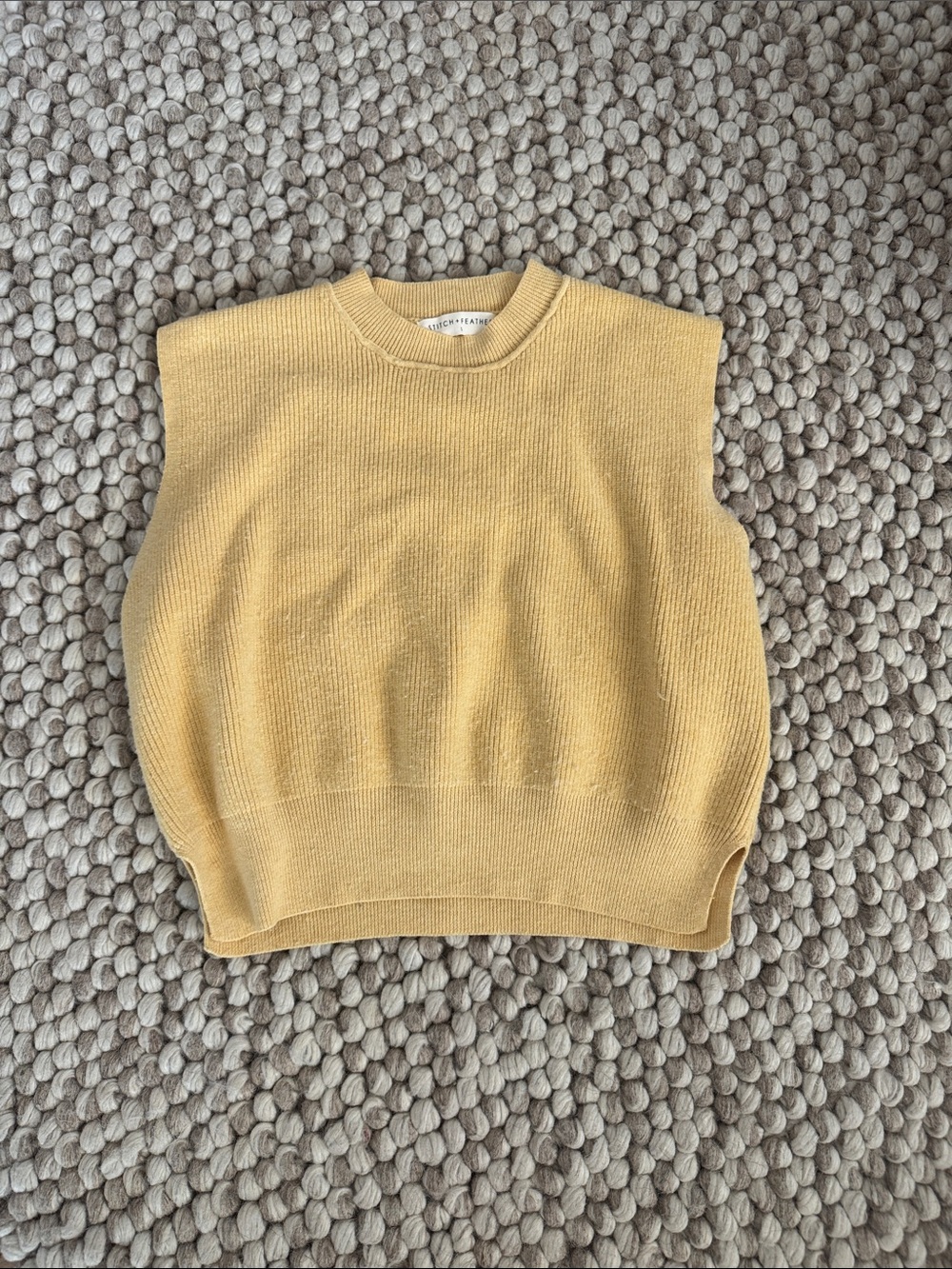 Sleeveless V-Neck Sweater Vest in Mustard Yellow